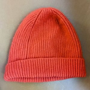 J Crew 100% Cashmere Orange Fisherman's Beanie